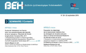 BEH (Bulletin Epidémiologique Hebdomadaire, INVS) 2015 : Durée de l’allaitement en France, résultats de l’étude ELFE